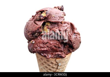Glace au chocolat Dubaï isolée sur blanc Banque D'Images