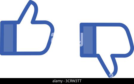 J'aime et n'aime pas l'icône vectorielle des signes de main Illustration de Vecteur