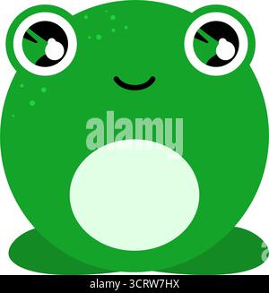 illustration vectorielle de grenouille verte de dessin animé mignonne Illustration de Vecteur
