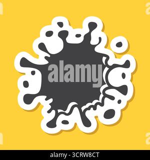 Icône d'autocollant lait, tache d'eau dans un style plat. Illustration vectorielle de yaourt ou de crème sur fond isolé. Concept d'entreprise de signe d'éclaboussure de liquide. Illustration de Vecteur