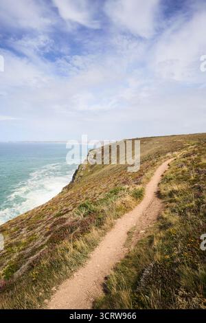 Le sentier de la côte sud-ouest près de St Agnes, Cornwall, Royaume-Uni Banque D'Images