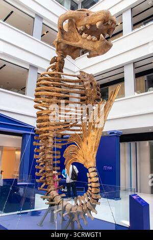 Singapour 27 septembre 2025 : « Merlion Fossil » au Musée d’histoire non naturelle, National Design Centre Singapour, une exposition créative fusionnant une icône nationale Banque D'Images