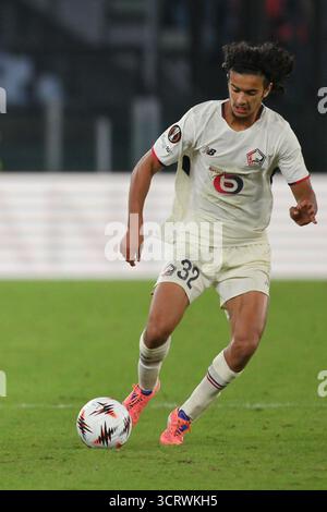 2 octobre 2025, stade Olimpico, Rome, Italie ; UEFA Europa League Football match ; Roma versus Lille ; Wesley de l'AS Roma Banque D'Images
