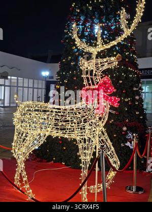 Décorations de rennes de Noël à Dubaï, Émirats arabes Unis Banque D'Images