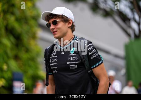 Singapour, Singapour. 03 Oct, 2025. Andrea Kimi Antonelli (Ita) de l'écurie Mercedes-AMG Petronas F1 Team #12 vendredi lors du Formula 1 Singapore Airlines Singapore Grand Prix 2025 au Marina Bay Street circuit le 3 octobre 2025 . Photo par Antoine Lapeyre/ABACAPRESS.COM crédit : Abaca Press/Alamy Live News Banque D'Images