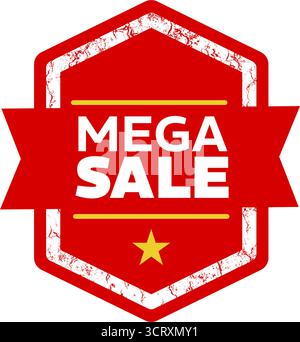 Vintage vieilli style Mega sale étiquette de vente Illustration de Vecteur