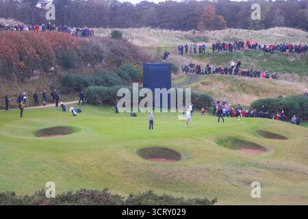 3 octobre 2025 ; Kingsbarns Golf Links, St Andrews, Fife, Écosse; Alfred Dunhill Links Golf Championship, deuxième manche ; treizième green à Kingsbarns Golf Links lors de la deuxième manche du Alfred Dunhill Links Championship Banque D'Images