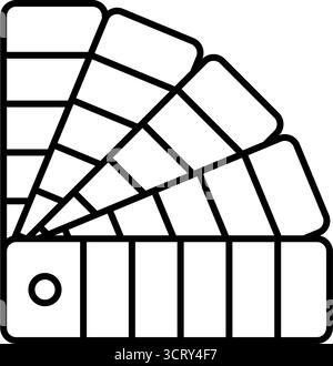 Icône de style de contour de catalogue de couleurs, illustration vectorielle isolée de symbole d'art de dessin Illustration de Vecteur