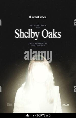 Shelby Oaks (2025) réalisé par Chris Stuckmann et mettant en vedette Camille Sullivan, Brendan Sexton III et Michael Beach. Une femme cherche sa sœur disparue au milieu d'indices retrouvés et d'un mal surnaturel dans une ville abandonnée. Affiche avancée AMÉRICAINE UNIQUEMENT POUR USAGE ÉDITORIAL. Crédit : BFA / Neon Banque D'Images