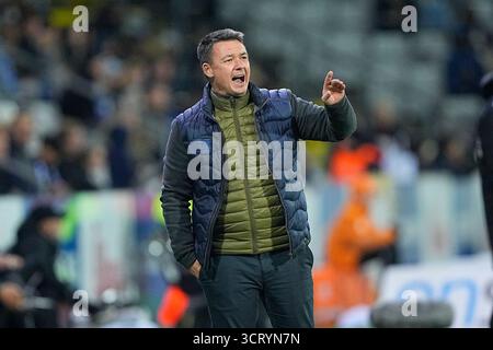 Odense, Danemark. 03 Oct, 2025. Superligakampen mellem OB og Soenderjyske paa nature Energy Park i Odense fredag den 3. oktober 2025. Crédit : Ritzau/Alamy Live News Banque D'Images