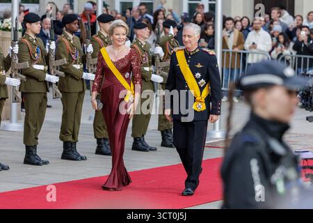 Ville de Luxembourg, Luxembourg. 03 Oct, 2025. Le roi Philippe et la reine Mathilde de Belgique arrivent pour le dîner de gala au Palais Grand-Ducal de Luxembourg, Luxembourg, le 3 octobre 2025. Crédit : Aleksandr Nagornyi/Alamy Live News Banque D'Images
