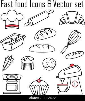 Délicieux repas de restauration rapide avec hamburger, frites et soda sur la table, repas décontracté et concept de plats à emporter Illustration de Vecteur