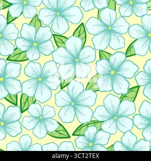 Beau fond sans couture avec des branches d'arbres à fleurs et de papillons Illustration de Vecteur