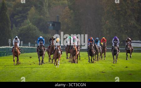 Paris, France, samedi 4 octobre 2025 ; consentement et jockey Luke Morris remportent le Groupe 1 Qatar Prix de Royallieu pour l’entraîneur Sir Mark Prescott et le propriétaire Denford Stud Crédit JTW Equine images / Alamy Live News. Banque D'Images