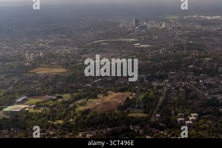 Une vue aérienne de la station de transmission Crystal Palace dans le sud de Londres, Royaume-Uni Banque D'Images
