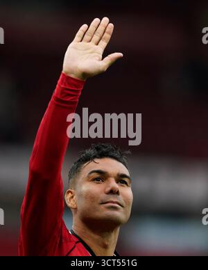 Manchester, Royaume-Uni. 4 octobre 2025. Casemiro de Manchester United lors du match Manchester United vs Sunderland premier League à Old Trafford, Manchester. Le crédit photo devrait se lire : Andrew Yates/Sportimage crédit : Sportimage Ltd/Alamy Live News Banque D'Images