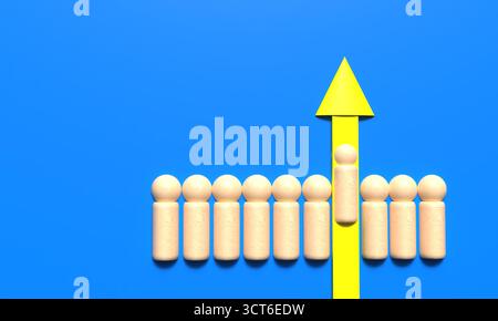 Icône RH flèche objectif jaune orange or couleur RH ressources humaines entreprise réussite stratégie de gestion des employés développement de carrière recrutement Banque D'Images