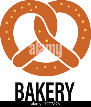 Un logo de bretzel salé, une collation classique, idéale pour une boulangerie, une marque de collation ou une entreprise alimentaire Illustration de Vecteur