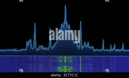 Spectrogramme d'un signal de station radio FM sur l'écran SDR du récepteur Banque D'Images