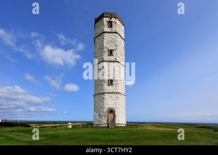 La Chalk Tower à Flamborough Head, East Riding of Yorkshire, Angleterre, Royaume-Uni Banque D'Images