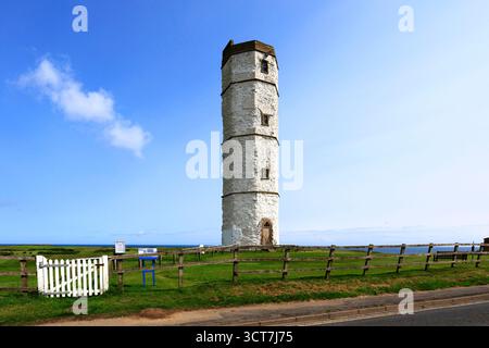 La Chalk Tower à Flamborough Head, East Riding of Yorkshire, Angleterre, Royaume-Uni Banque D'Images