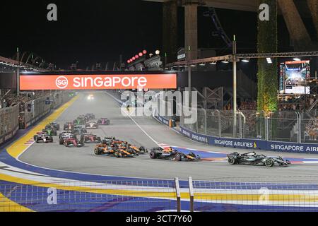 Singapour. 5 octobre 2025. Les pilotes participent à la course nocturne du Grand Prix de formule 1 de Singapour à Singapour, le 5 octobre 2025. Credit : puis Chih Wey/Xinhua/Alamy Live News Banque D'Images