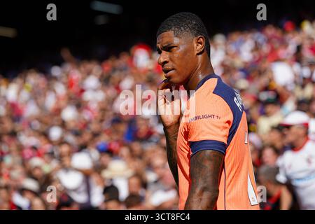 Séville, Espagne. 5 octobre 2025. Marcus Rashford (FC Barcelone) lors du match de LaLiga entre Sevilla FC et FC Barcelone, à Sanchez Pizjuan. Crédit : Fernando Vazquez / Alamy Live News Banque D'Images