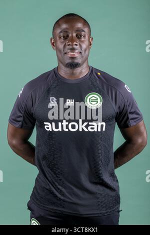 Groningen, Hollande. 24 juillet 2025. GRONINGEN, 24-07-2025, Euroborg Stadium, saison 2025/2026, football néerlandais Eredivisie, photocall FC Groningen, photo montre Ricky Henry crédit : Pro Shots/Alamy Live News Banque D'Images
