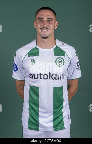 Groningen, Hollande. 24 juillet 2025. GRONINGEN, 24-07-2025, Euroborg Stadium, saison 2025/2026, football néerlandais Eredivisie, photocall FC Groningen, photo montre Rui Mendes crédit : Pro Shots/Alamy Live News Banque D'Images