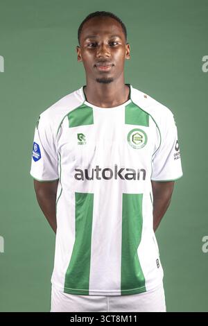 Groningen, Hollande. 24 juillet 2025. GRONINGEN, 24-07-2025, Euroborg Stadium, saison 2025/2026, football néerlandais Eredivisie, Photocall FC Groningen, photo montre Tyrique Mercera crédit : Pro Shots/Alamy Live News Banque D'Images