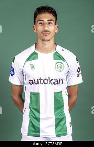Groningen, Hollande. 24 juillet 2025. GRONINGEN, 24-07-2025, Euroborg Stadium, saison 2025/2026, football néerlandais Eredivisie, Photocall FC Groningen, photo montre Younes Taha crédit : Pro Shots/Alamy Live News Banque D'Images