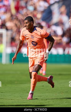 Séville, Espagne. 05 octobre 2025. SÉVILLE, ESPAGNE - 5 OCTOBRE : Marcus Rashford du FC Barcelone en action lors du match LaLiga EA Sports entre le Sevilla FC et le FC Barcelone au stade Ramon Sanchez Pizjuan le 5 octobre 2025 à Séville, Espagne. (Photo de Gabriel Colchero/photo Players images/Magara Press) crédit : Magara Press SL/Alamy Live News Banque D'Images