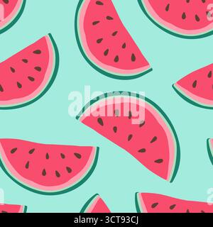 Fond transparent avec des tranches de pastèque. Vector illustration Illustration de Vecteur