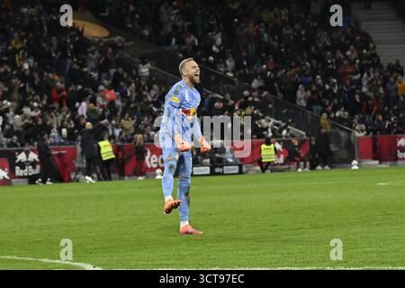 Salzbourg, Autriche. 05 octobre 2025. SALZBOURG, AUTRICHE - 5 OCTOBRE : Alexander Schlager de Salzbourg réagit lors du match de l'Admiral Bundesliga entre le FC Red Bull Salzburg et le SK Rapid Wien au Red Bull Arena le 5 octobre 2025 à Salzbourg, Autriche. 251005 SEPA 26 027 - 20251005 PD9504 crédit : APA-PictureDesk/Alamy Live News Banque D'Images