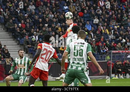 Salzbourg, Autriche. 05 octobre 2025. SALZBOURG, AUTRICHE - 5 OCTOBRE : Petar Ratkov de Salzbourg en tête lors du match de l'Admiral Bundesliga entre le FC Red Bull Salzbourg et le SK Rapid Wien au Red Bull Arena le 5 octobre 2025 à Salzbourg, Autriche. 251005 SEPA 26 020 - 20251005 PD9528 crédit : APA-PictureDesk/Alamy Live News Banque D'Images