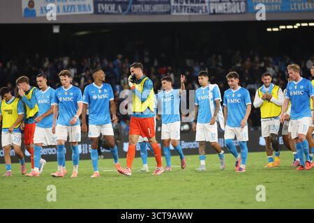 Naples, Campanie, ITALIE. 5 octobre 2025. Lors du match de football Italien Serie A 2025/26 entre la SSC Napoli et Gênes le 5 octobre 2025, au stade Diego Armando Maradona de Naples.photo : (crédit image : © Fabio Sasso/ZUMA Press Wire) USAGE ÉDITORIAL SEULEMENT ! Non destiné à UN USAGE commercial ! Crédit : ZUMA Press, Inc/Alamy Live News Banque D'Images