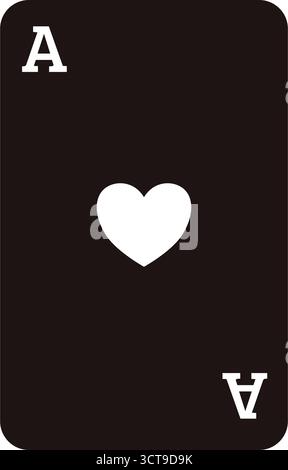 ACE of Hearts jouant carte illustration vectorielle plate Illustration de Vecteur