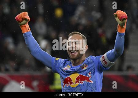 Salzbourg, Autriche. 05 octobre 2025. SALZBOURG, AUTRICHE - 5 OCTOBRE : Alexander Schlager de Salzbourg réagit lors du match de l'Admiral Bundesliga entre le FC Red Bull Salzburg et le SK Rapid Wien au Red Bull Arena le 5 octobre 2025 à Salzbourg, Autriche. 251005 SEPA 26 031 - 20251005 PD10806 crédit : APA-PictureDesk/Alamy Live News Banque D'Images