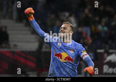 Salzbourg, Autriche. 05 octobre 2025. SALZBOURG, AUTRICHE - 5 OCTOBRE : Alexander Schlager de Salzbourg réagit lors du match de l'Admiral Bundesliga entre le FC Red Bull Salzburg et le SK Rapid Wien au Red Bull Arena le 5 octobre 2025 à Salzbourg, Autriche. 251005 SEPA 26 030 - 20251005 PD10808 crédit : APA-PictureDesk/Alamy Live News Banque D'Images