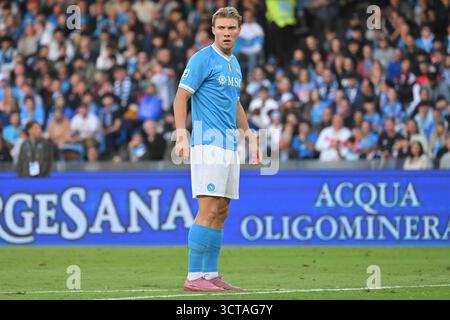 Napoli, Campanie. 05 octobre 2025. Rasmus Hojlund de la SSC Napoli lors de la série A Enilive match entre Napoli v Gênes au Diego Armando Maradona Stadium crédit : massimo insabato/Alamy Live News Banque D'Images