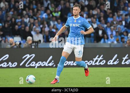 Napoli, Campanie. 05 octobre 2025. Sam Baukema de SSC Napoli lors de la série A Enilive match entre Napoli v Gênes au Diego Armando Maradona Stadium crédit : massimo insabato/Alamy Live News Banque D'Images
