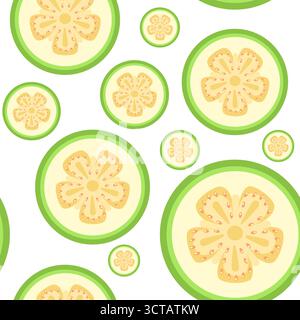 Illustration vectorielle de motif tropical sans couture de tranches de goyave jaune Illustration de Vecteur