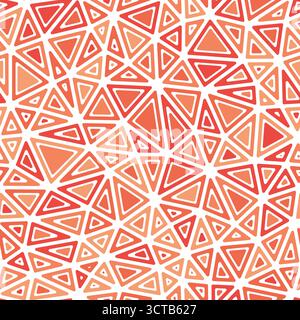 Répétition géométrique. Formes solides arrondies dans les cadres. Triangle de taille moyenne. Style coloré monotone. Modèle reproductible. Belles tuiles vectorielles. Illustration de Vecteur