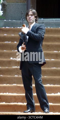 Jared Leto sur le tournage de 'Lord of War' à Brighton Beach à Brooklyn, New York - 03/08/04 Banque D'Images