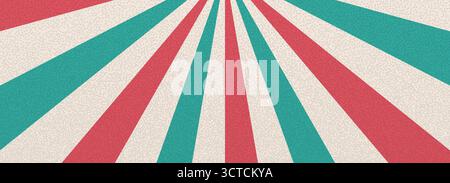 Groovy rouge et vert roue d'épingle de cirque avec texture de bruit granuleux. Arrière-plan rétro Starburst. Illustration abstraite des rayons du soleil. Décoration de carnaval de vecteur Illustration de Vecteur