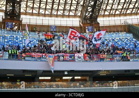 5 octobre 2025, Diego Armando Maradona Stadium, Naples, Italie ; Serie A Enilive Football match ; Napoli contre Gênes ; les fans de Gênes Banque D'Images