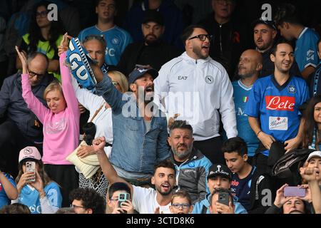 5 octobre 2025, Diego Armando Maradona Stadium, Naples, Italie ; Serie A Enilive Football match ; Napoli contre Gênes ; les fans de Napoli Banque D'Images
