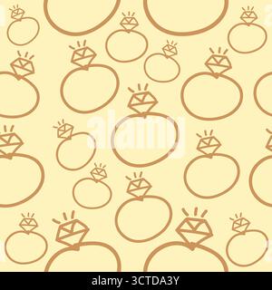 Illustration vectorielle de motif sans couture d'anneaux de diamant Illustration de Vecteur