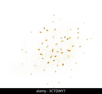 Guirlandes de confettis réalistes dorées volantes. Particule brillante de scintillement pour la célébration de Noël, nouvel an, surprise d'anniversaire de poussière d'or, fête de carnaval, mer Illustration de Vecteur