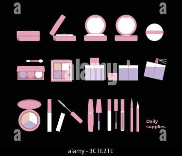 Collection Flat style Beauty Products illustration Elements Illustration de Vecteur